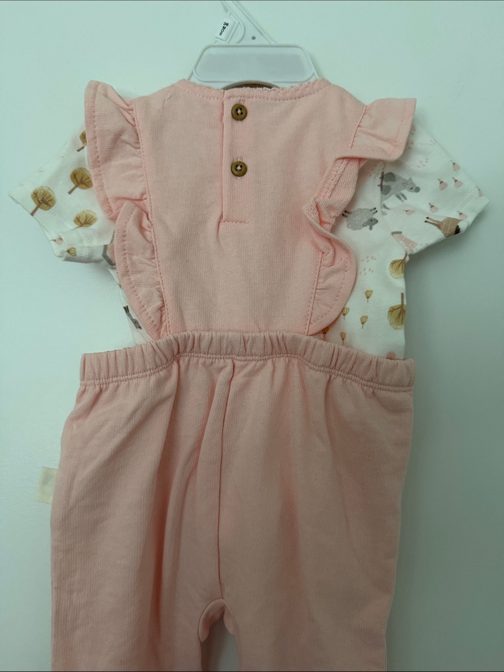 Pink Ruffle Romper Set with Printed Onsie - Picture 4 of 6
